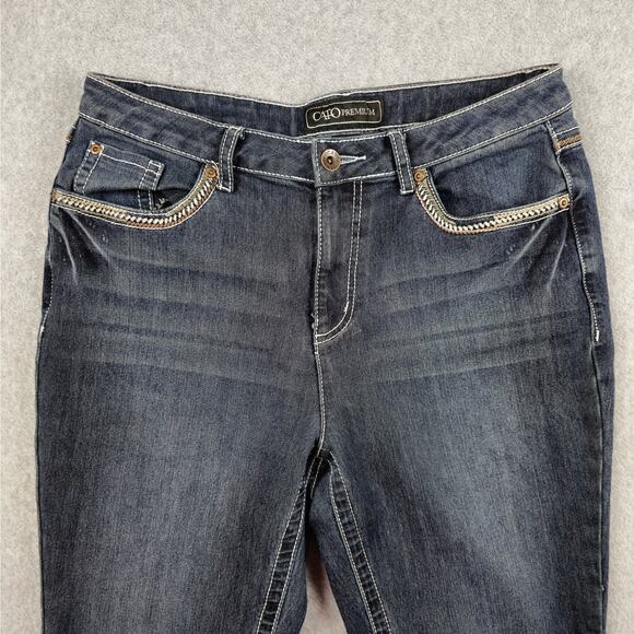 Cato Premium Jeans Size 12 Classic Dark Bootcut Embellished Pockets 31" Waist - Picture 6 of 16